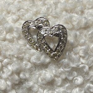 Sparkling Silver Heart Brooch